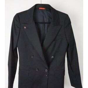 Isaia Carolina Navy Blue Peak Lapel Wool Womens Blazer Sz 40R BRAND NEW
